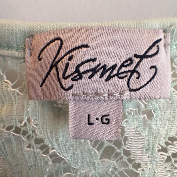 Mint Green Lace Sleeve Top - Picture 2 of 5